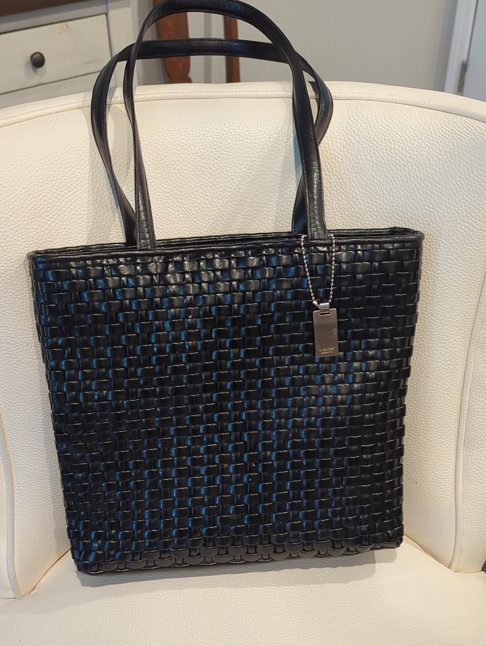 Nine West Black Woven Tote